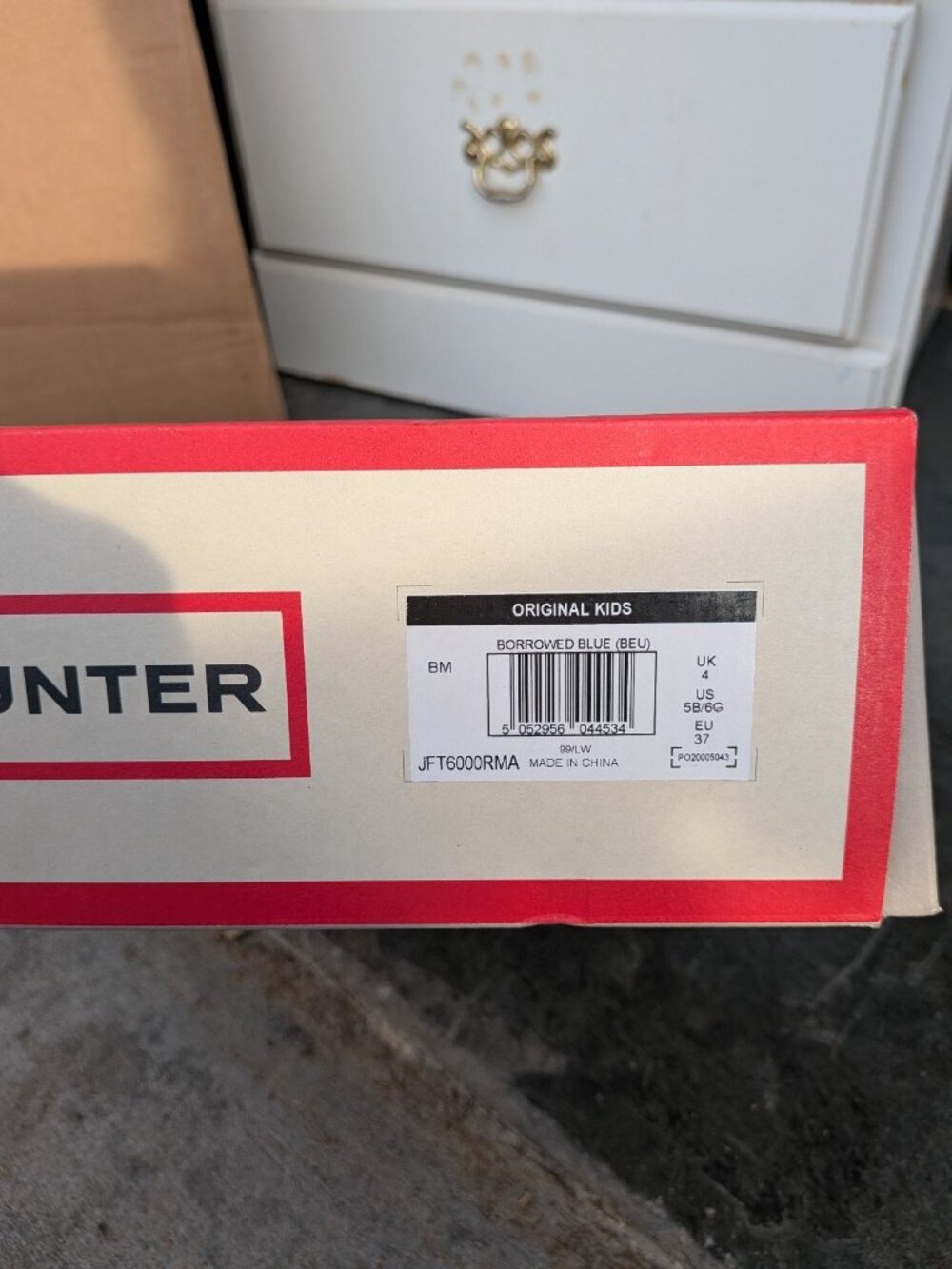 Hunter Original Boots Rain Rubber BORROWED BLUE kids size 5B 6G EU37 UK 4 - Picture 6 of 6